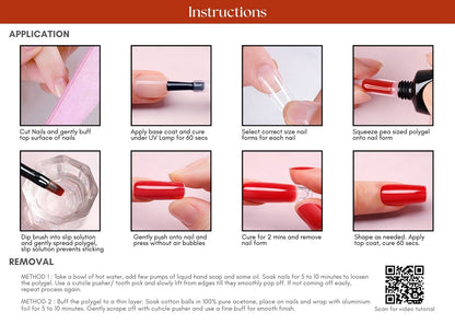 CleanGlow Polygel Nails Kit - 10 items